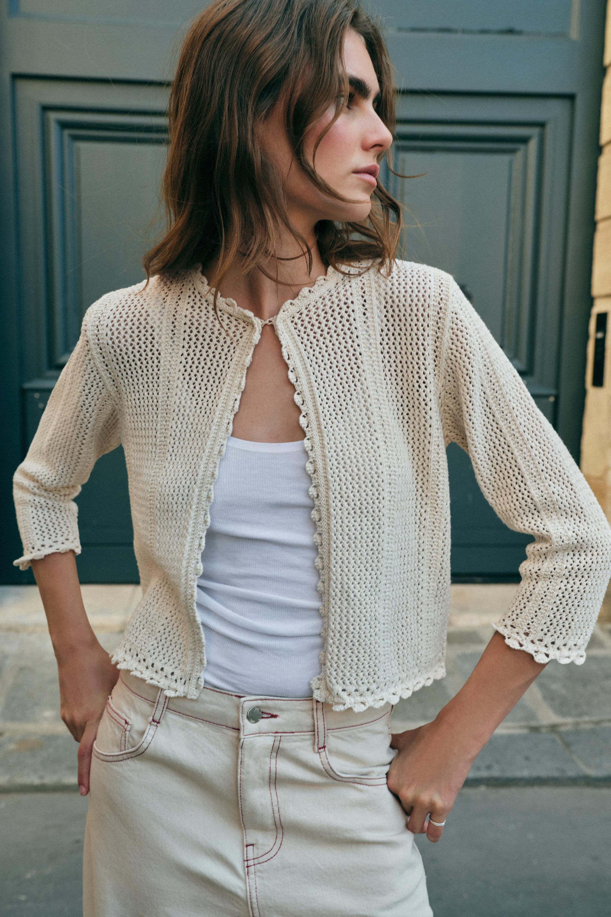 GILET EN MAILLE POINTELLE